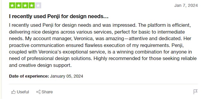 Penji customer review screenshot